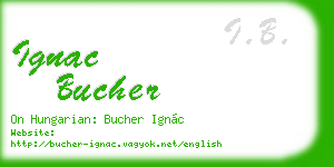 ignac bucher business card